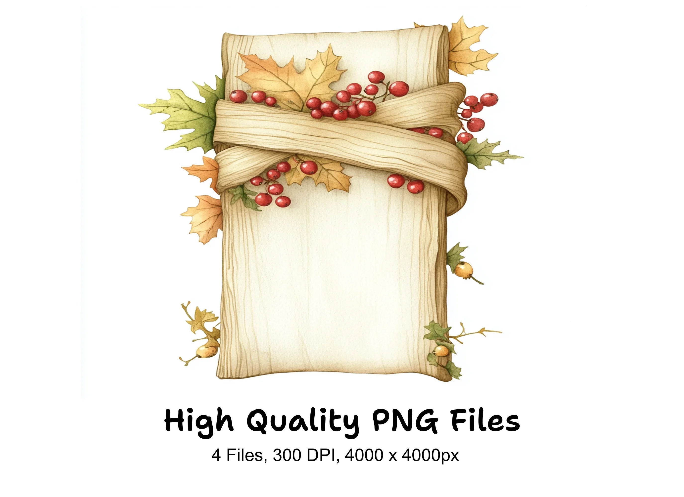 Versatile Autumn Wood Banner Clipart Bundle