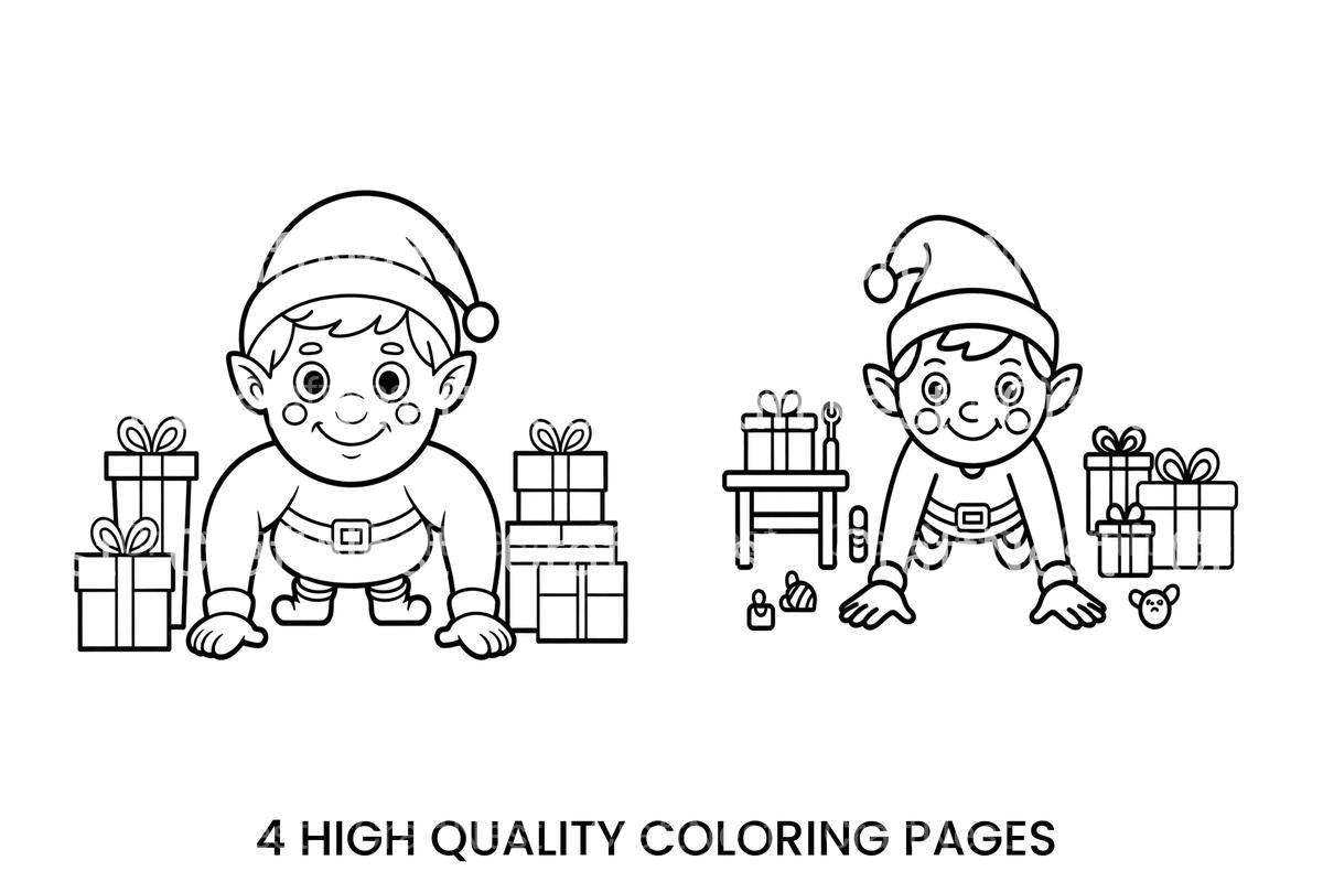 Christmas Elf Baby Coloring Books