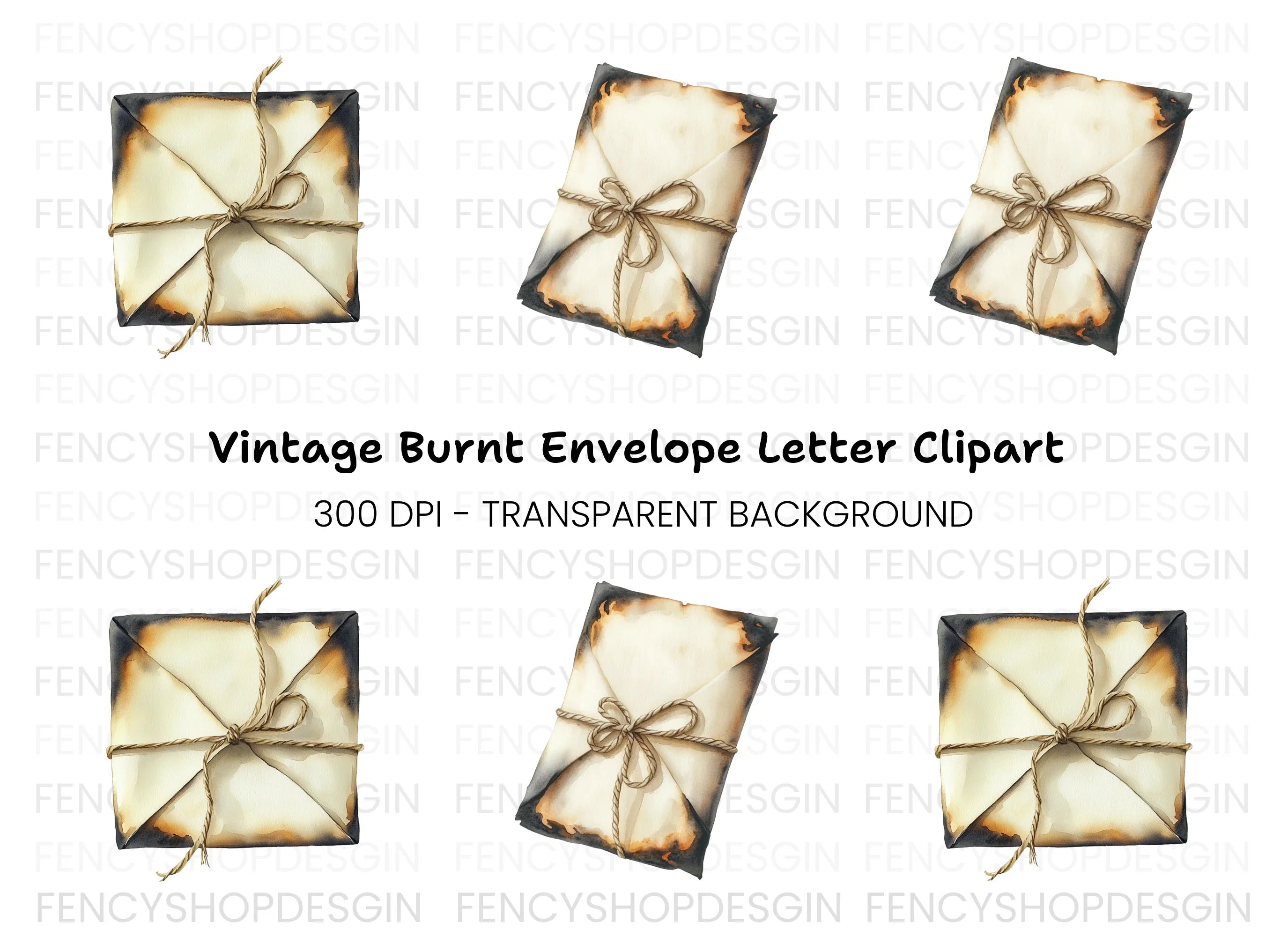Burnt Letter Clipart Bundle