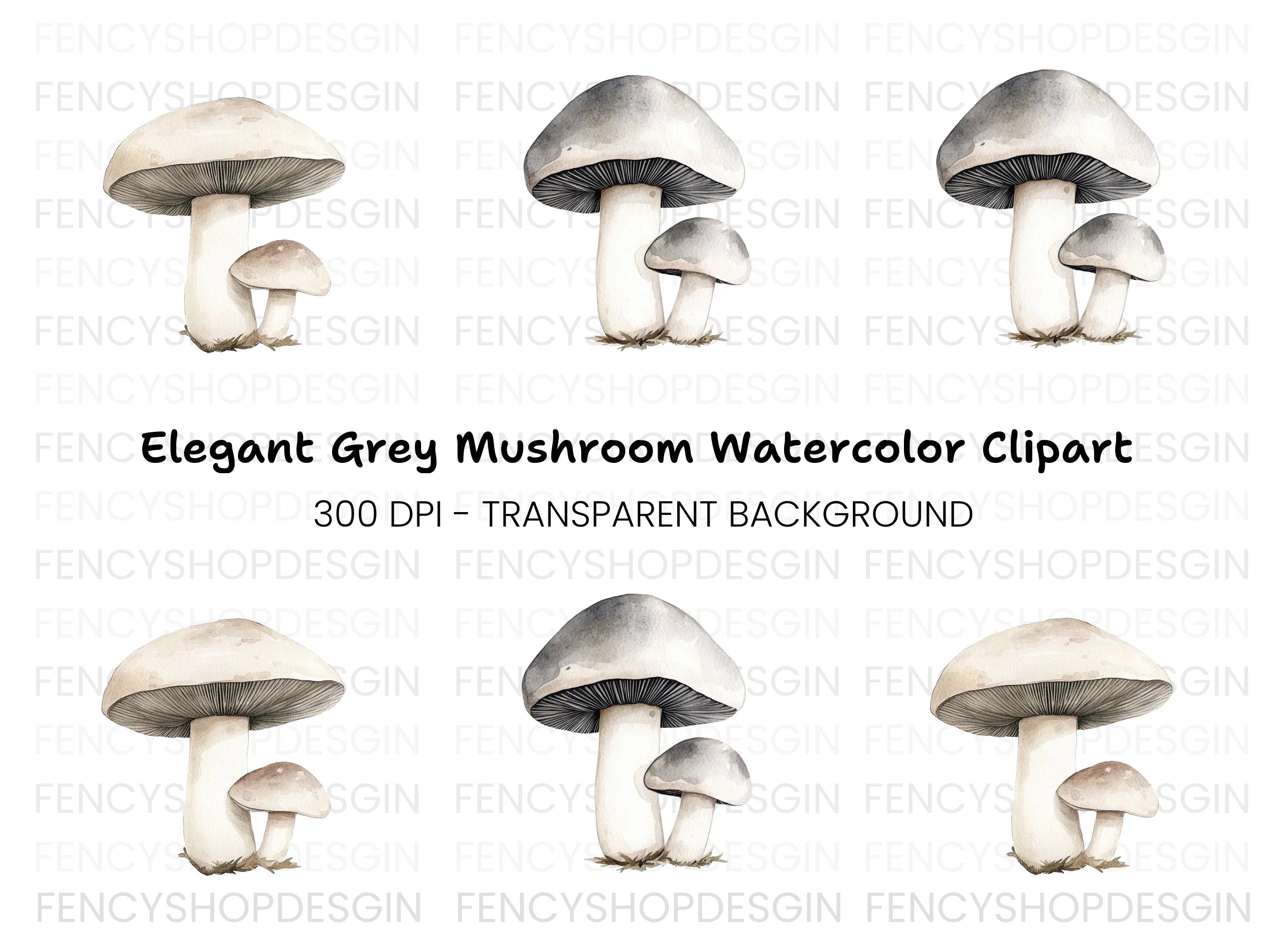Mushroom Family Clipart Bundle