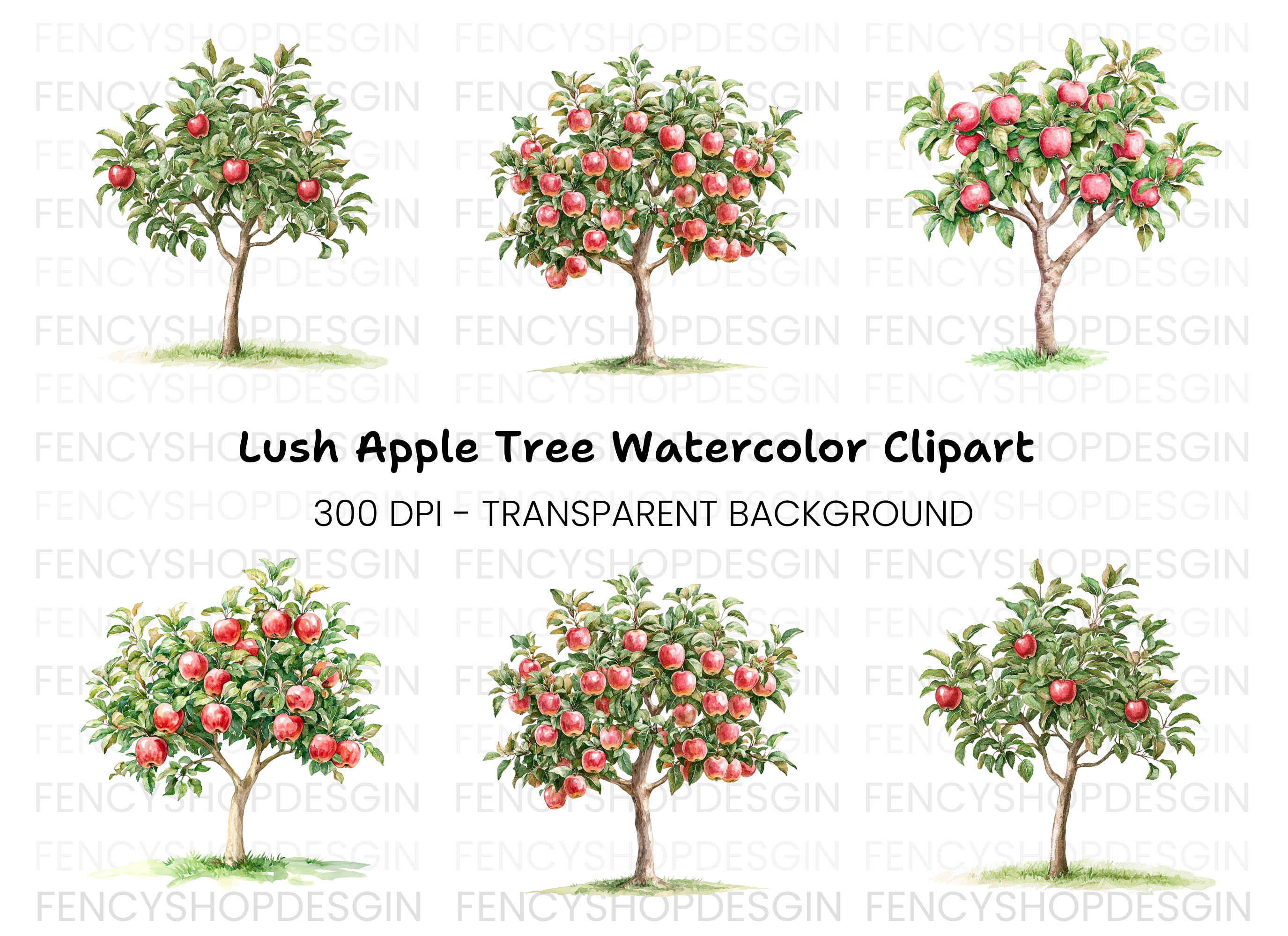 Apple Tree Clipart Bundle