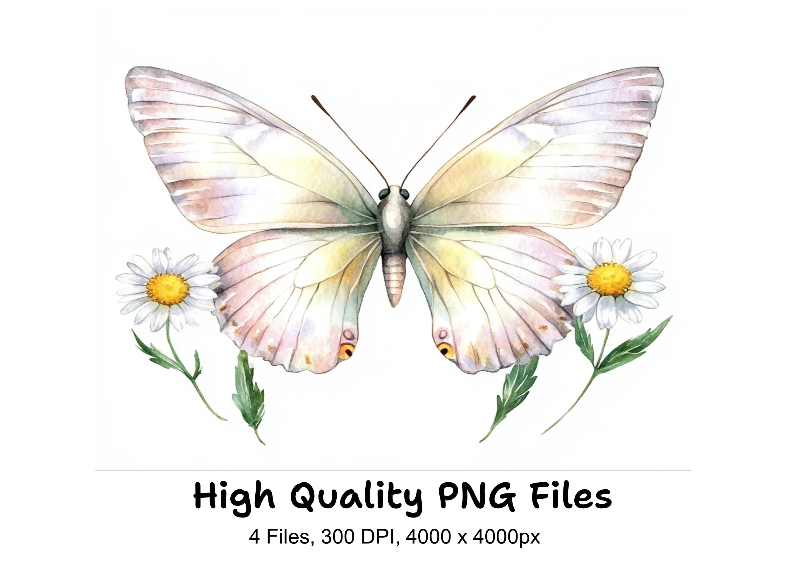 Butterflies and Daisies Clipart Bundle