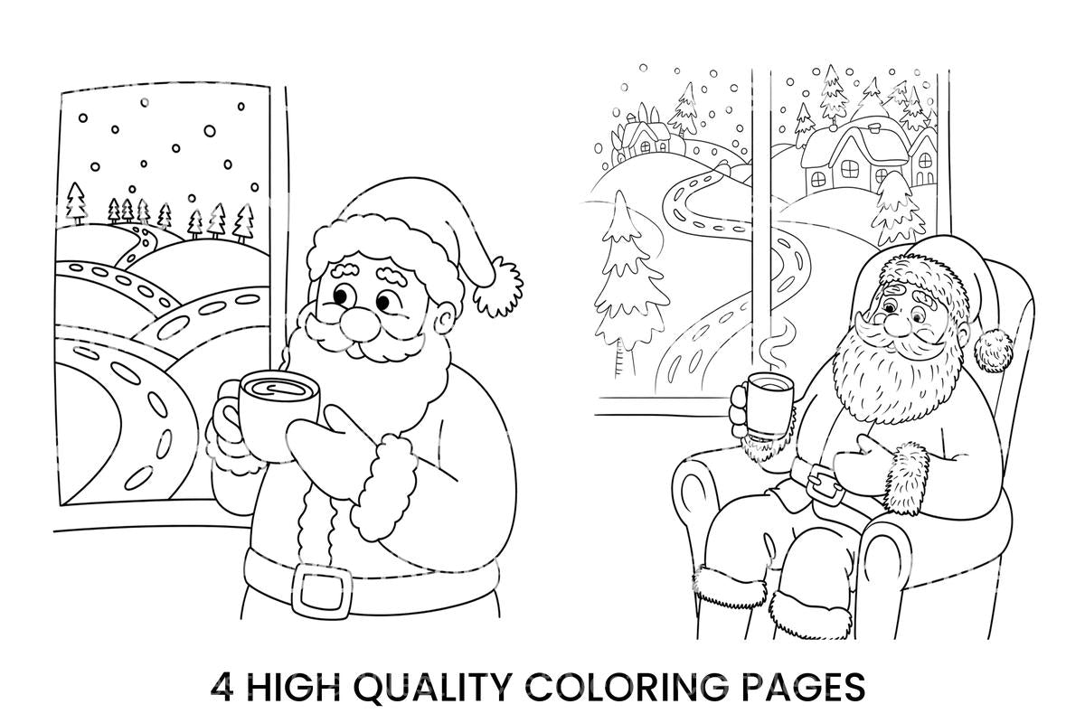 Santa Claus Drinking Hot Cocoa Coloring Books