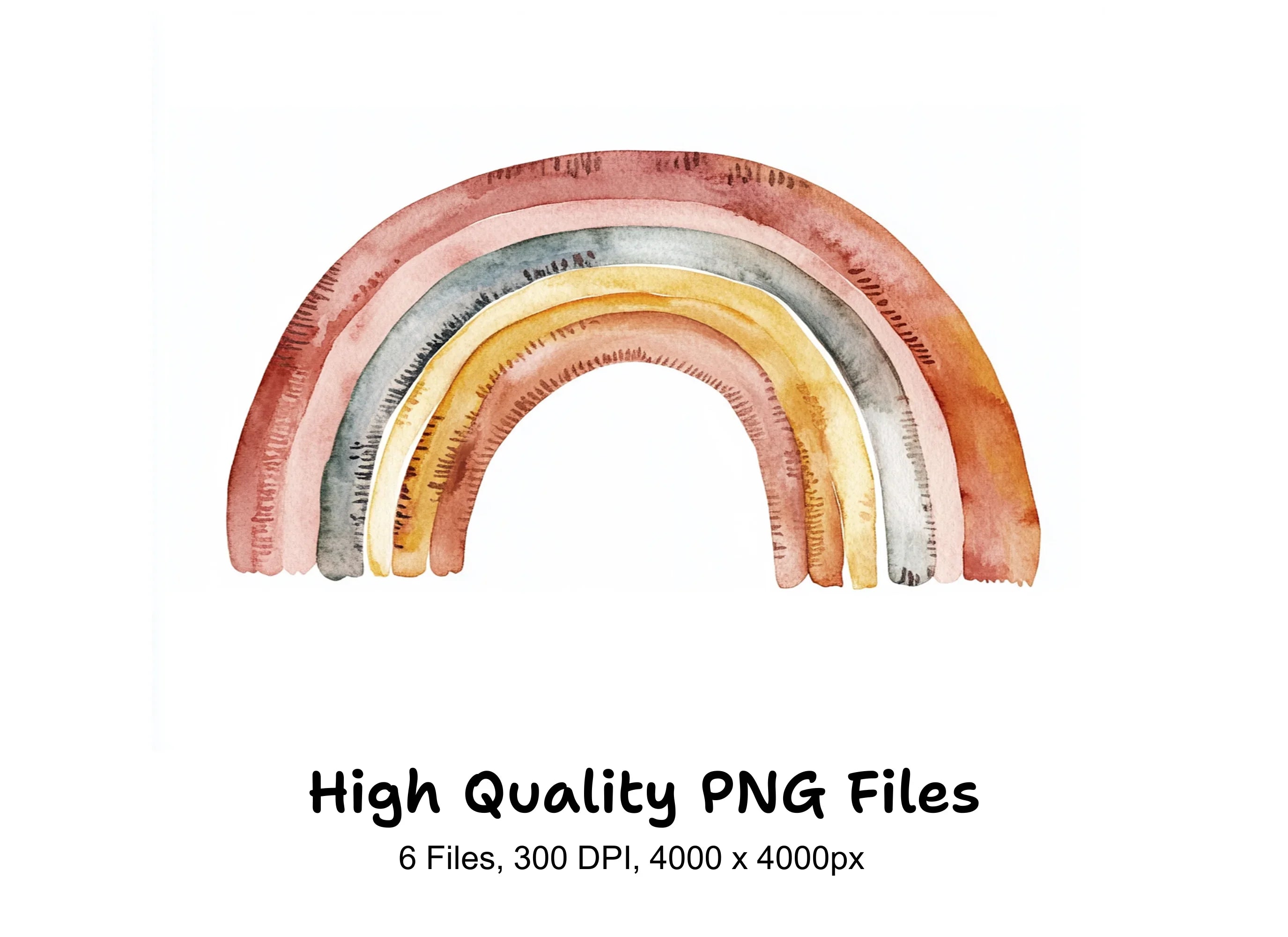 Boho Rainbow Clipart Bundle