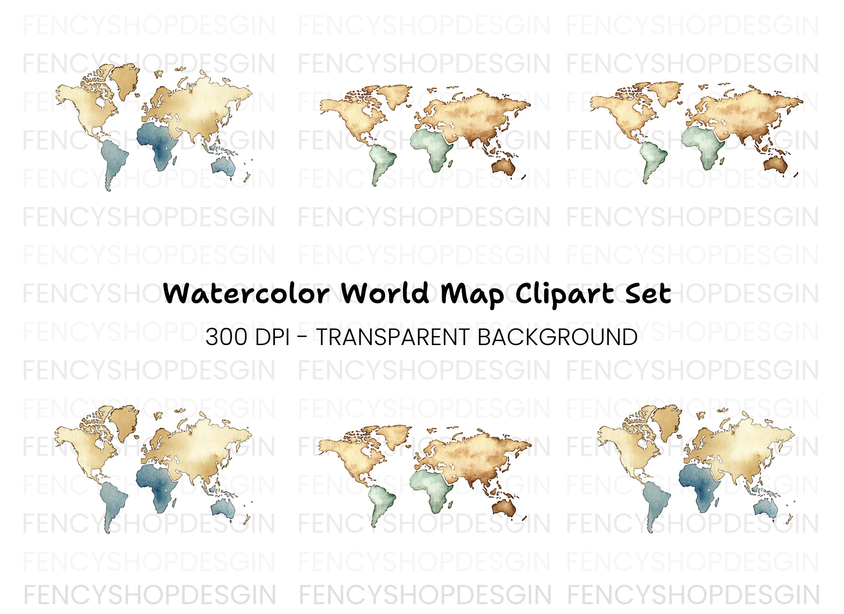 World Map Clipart Bundle