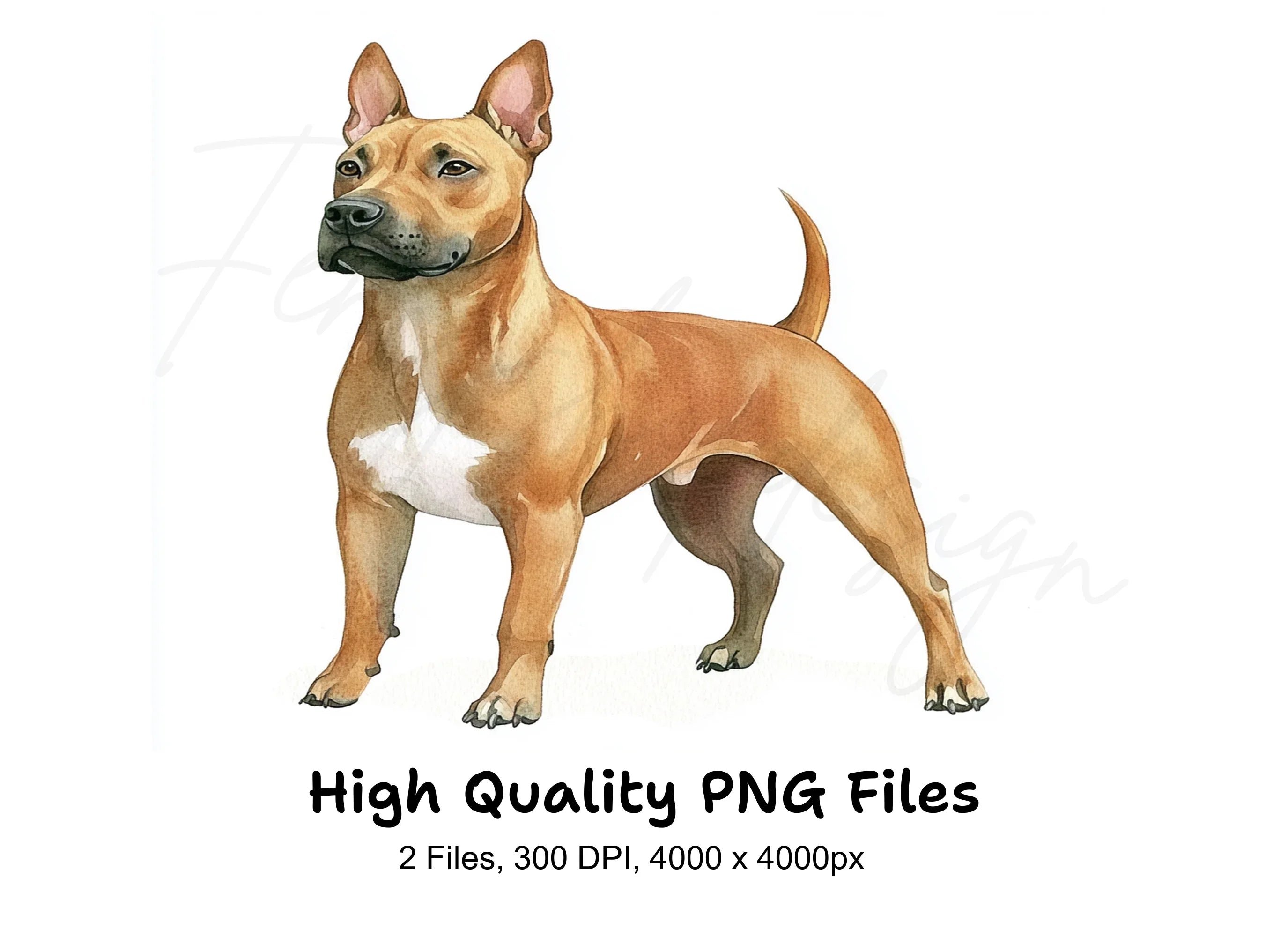 Cute Brown Pitbull Dog Clipart Bundle