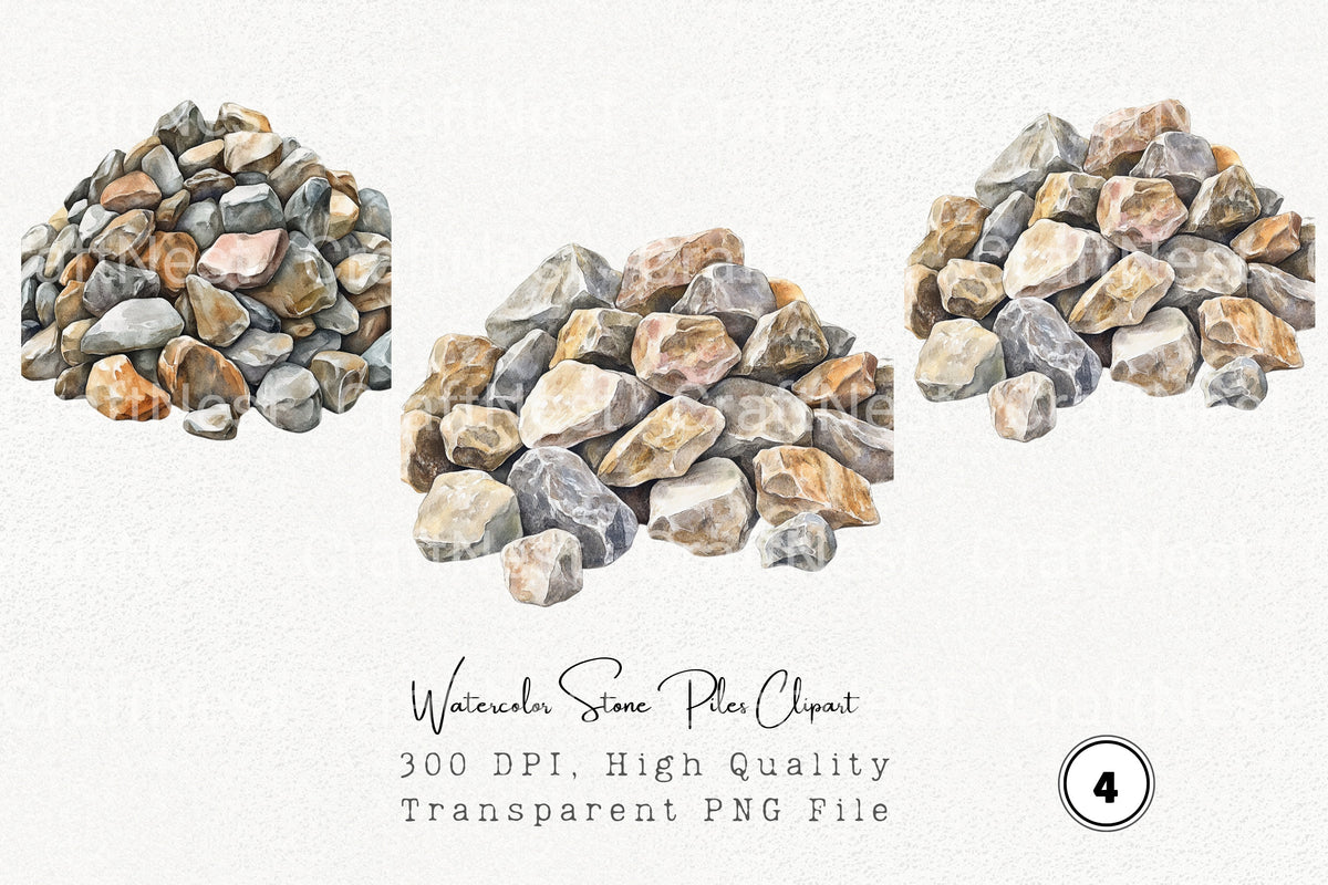 Stone Piles Clipart Bundle