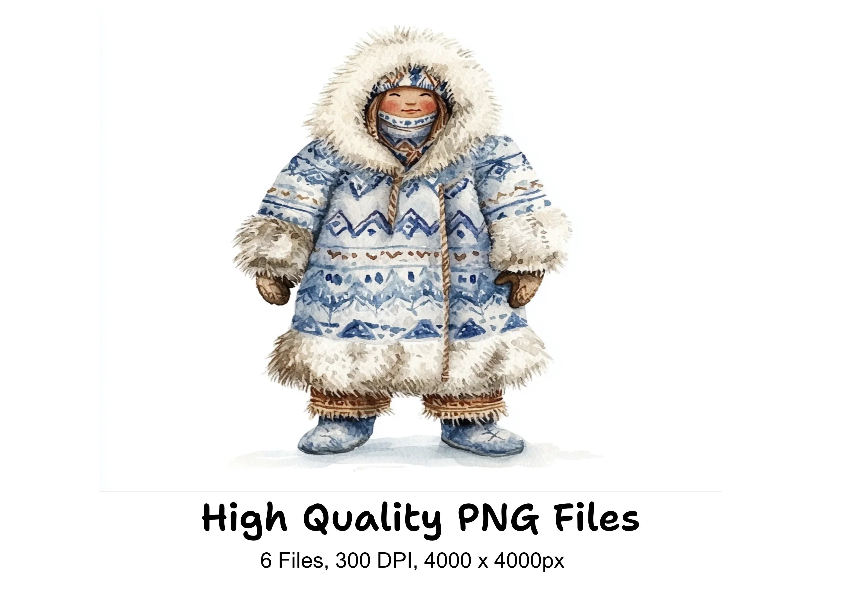 Traditional Inuit Children Clipart Bundle