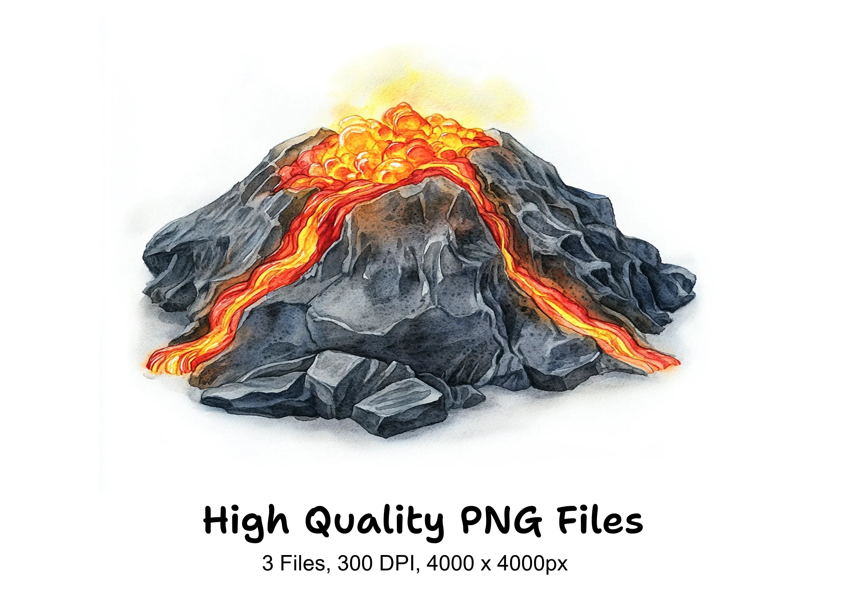 Lava Flow Volcano Clipart Bundle