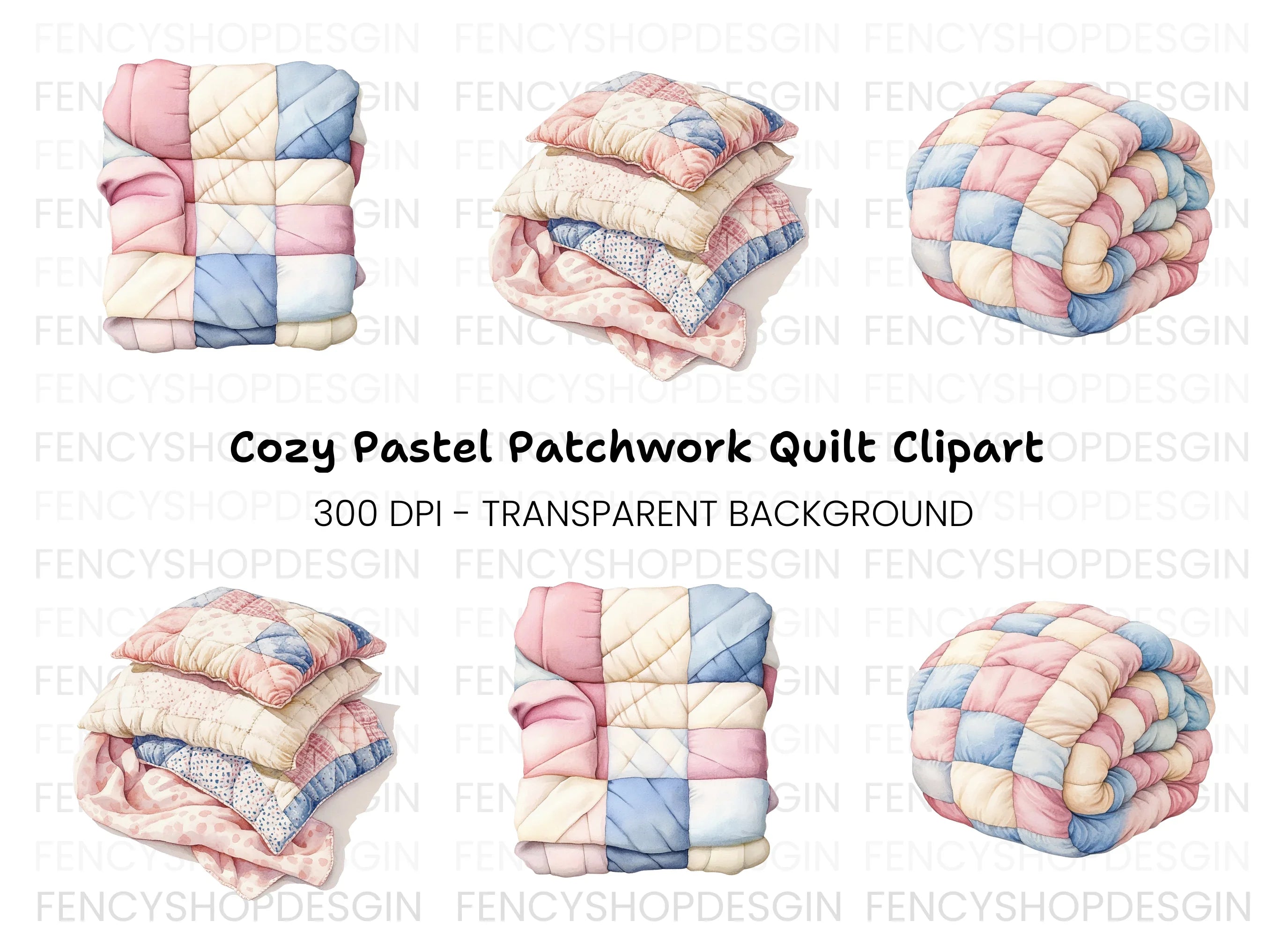 Patchwork Quilt Clipart Bundle
