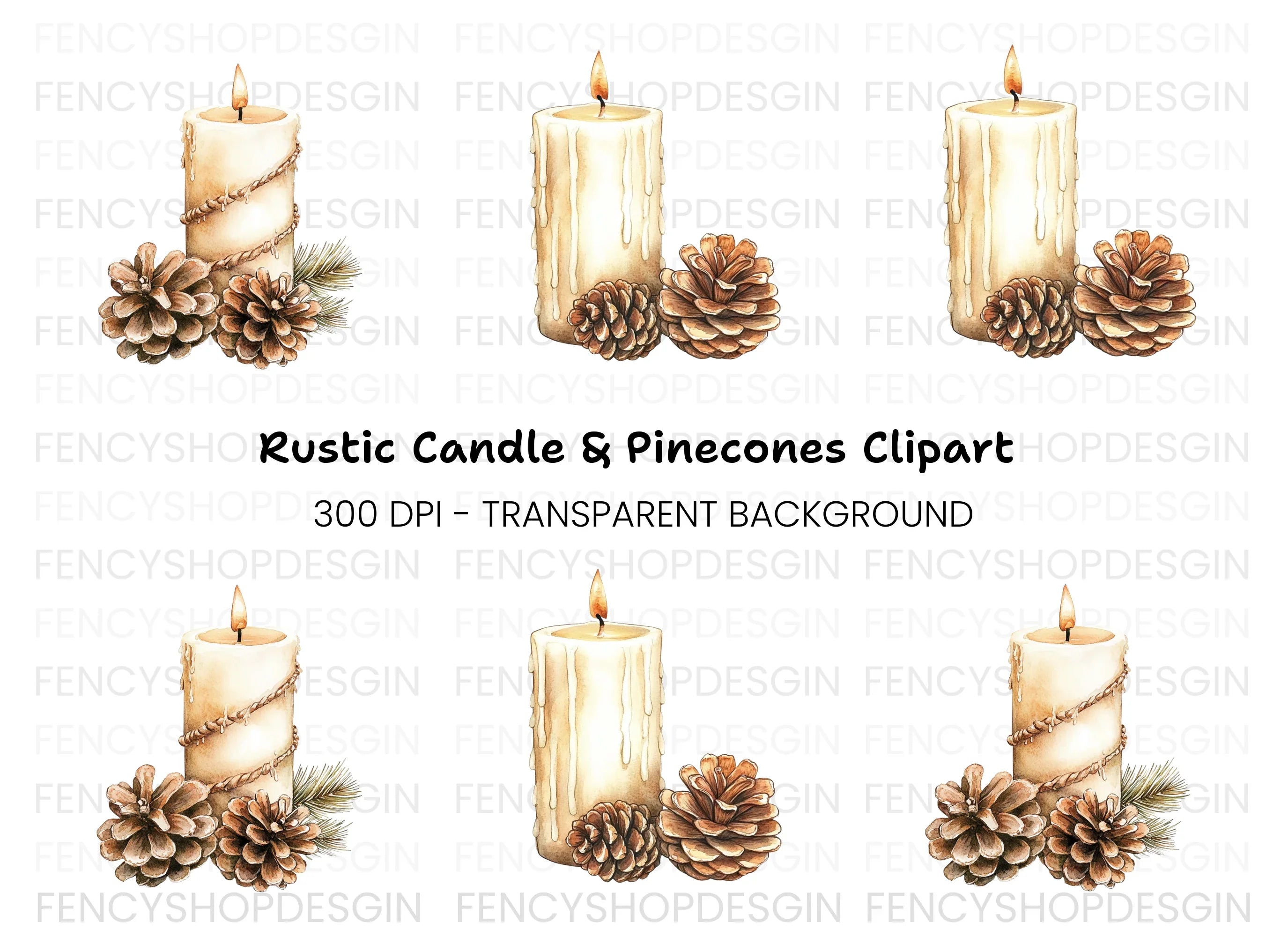 Christmas Candle Clipart Bundle