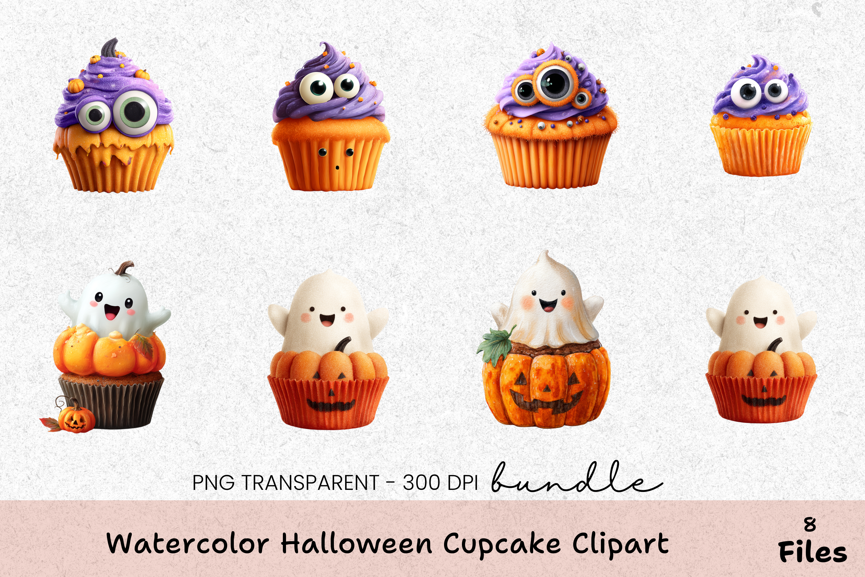 Halloween Cupcake Clipart Bundle