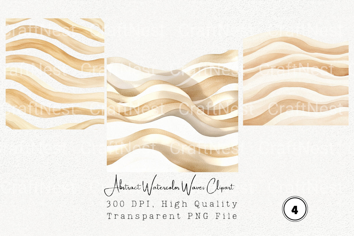 Abstract Waves Clipart Bundle