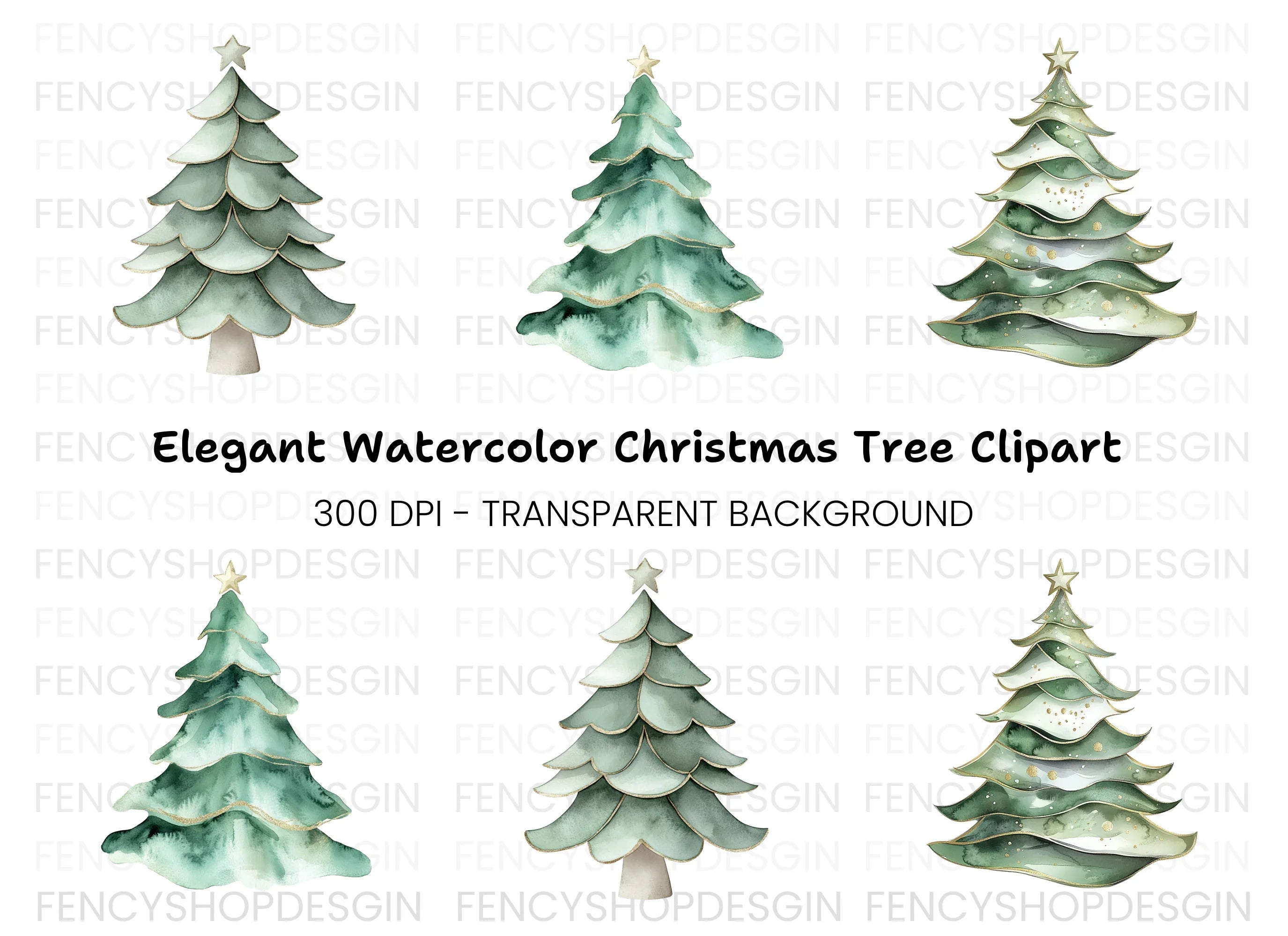 Christmas Tree Clipart Bundle