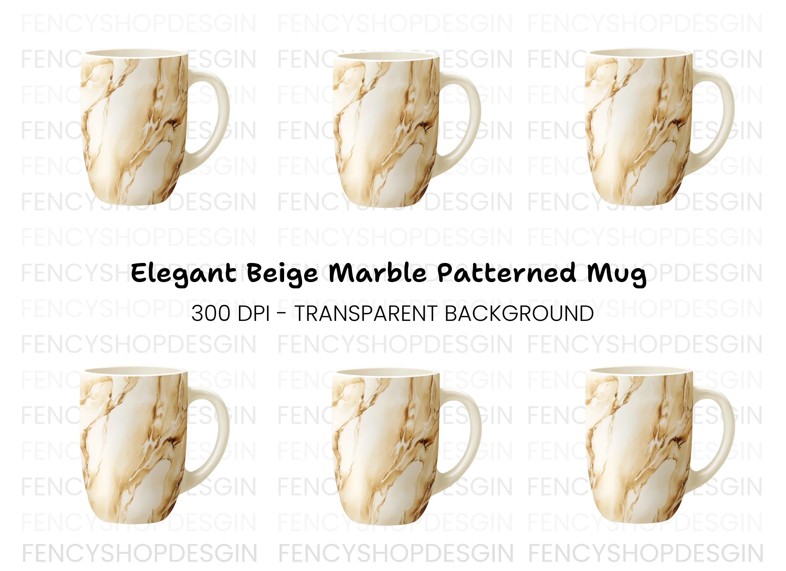 Coffee Brown Marble Clipart Bundle