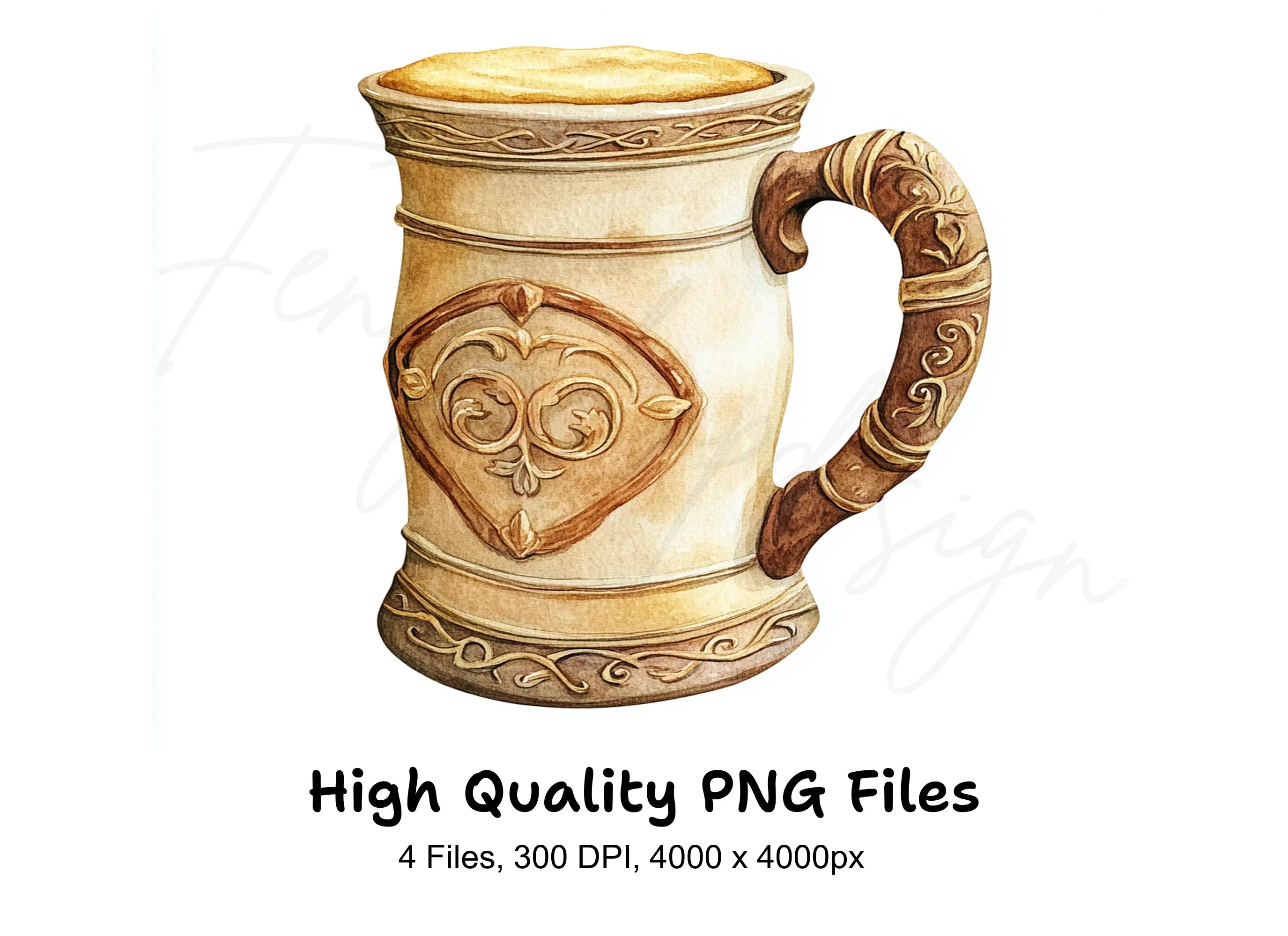 Rustic Beer Mugs Clipart Bundle