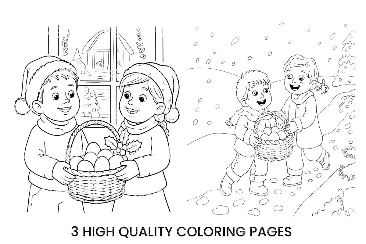 Kids Christmas Baskets Coloring Books