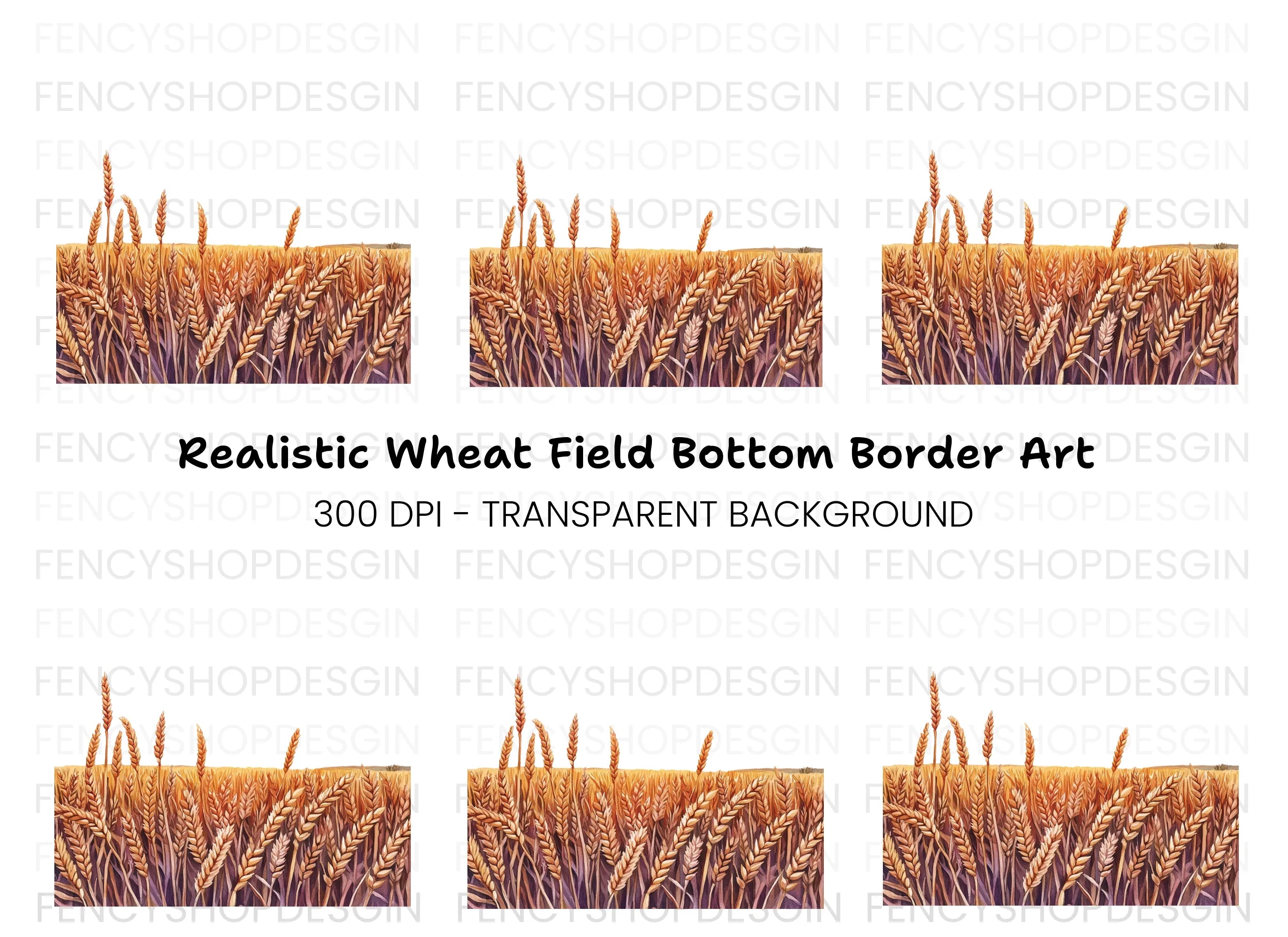 Golden Wheat Field Clipart Bundle