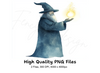 Wizard with Magic Orb Clipart Bundle