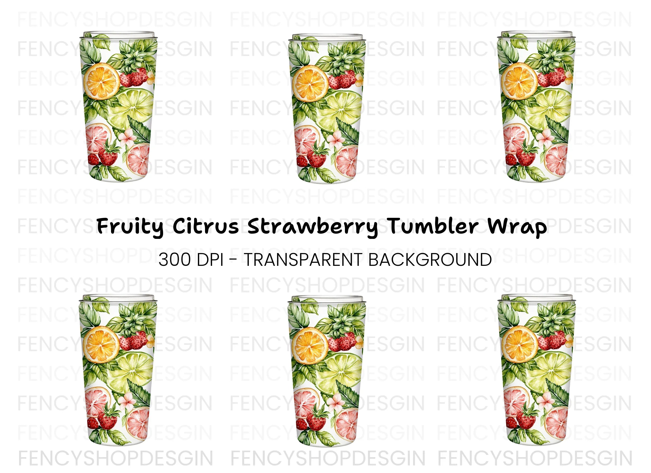 Citrus Berry Tumbler Clipart Bundle