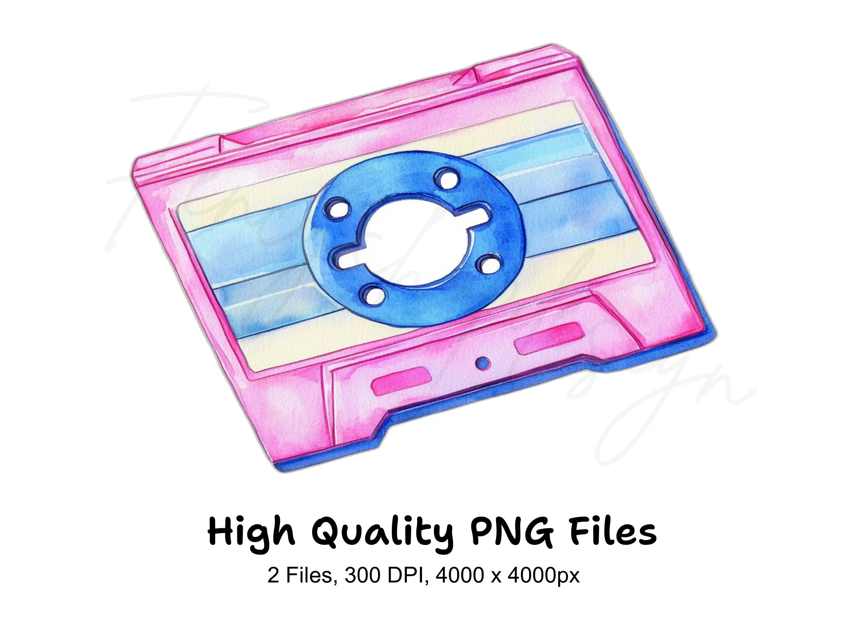 Retro Cassette Tape Clipart Bundle