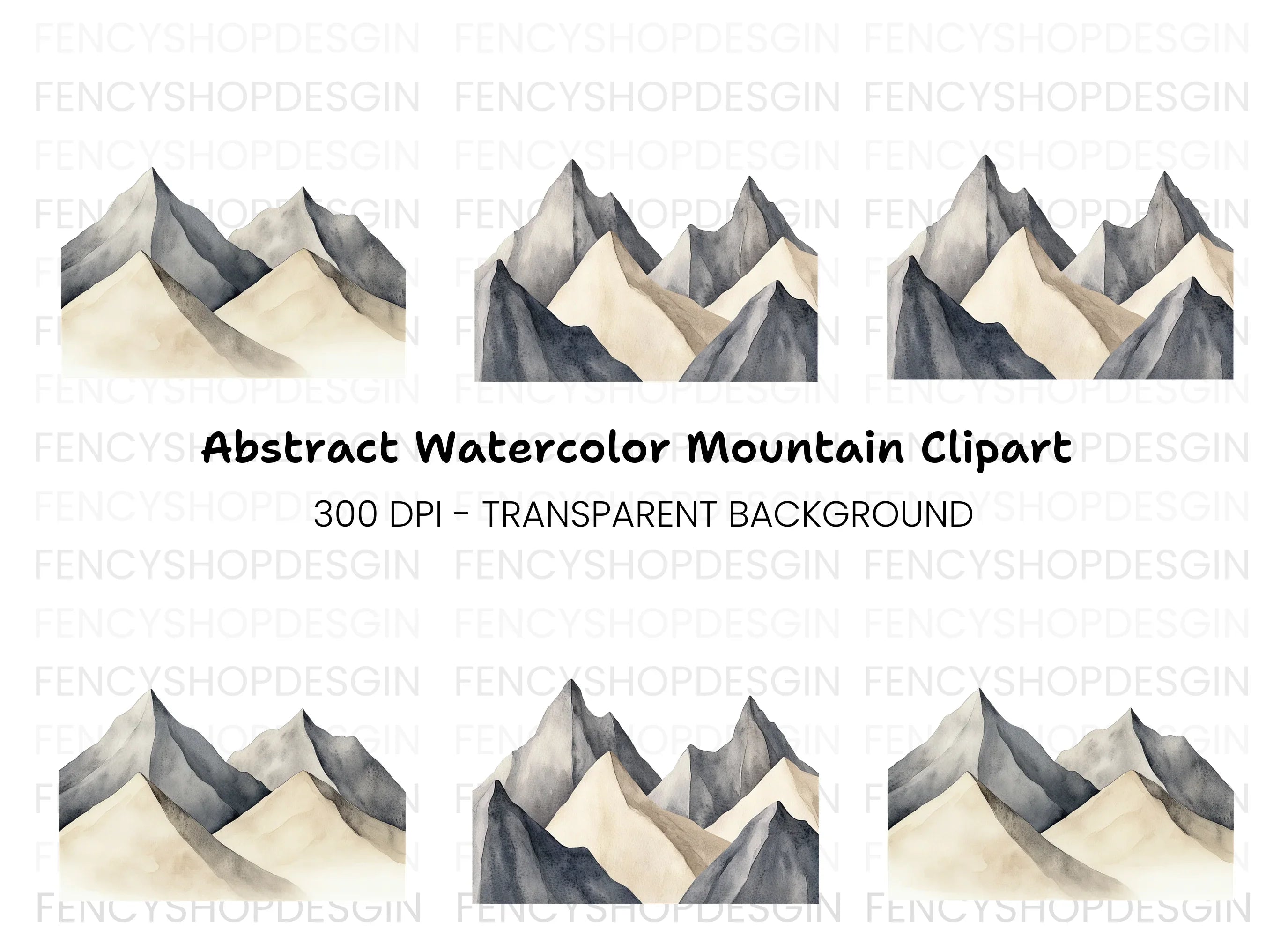 Mountain Range Clipart Bundle
