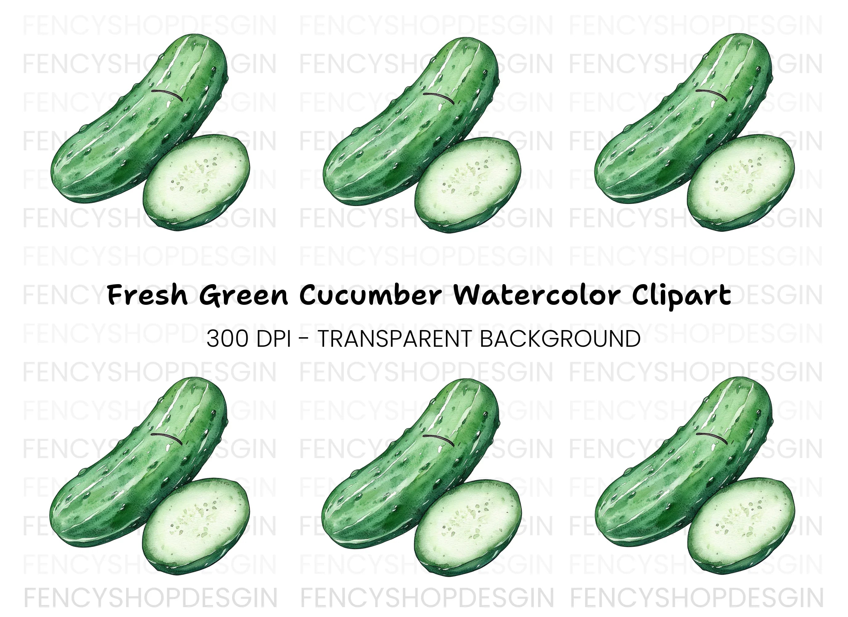 Fresh Cucumber Clipart Bundle