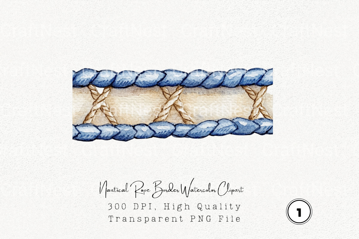 Nautical Rope Border Clipart Bundle