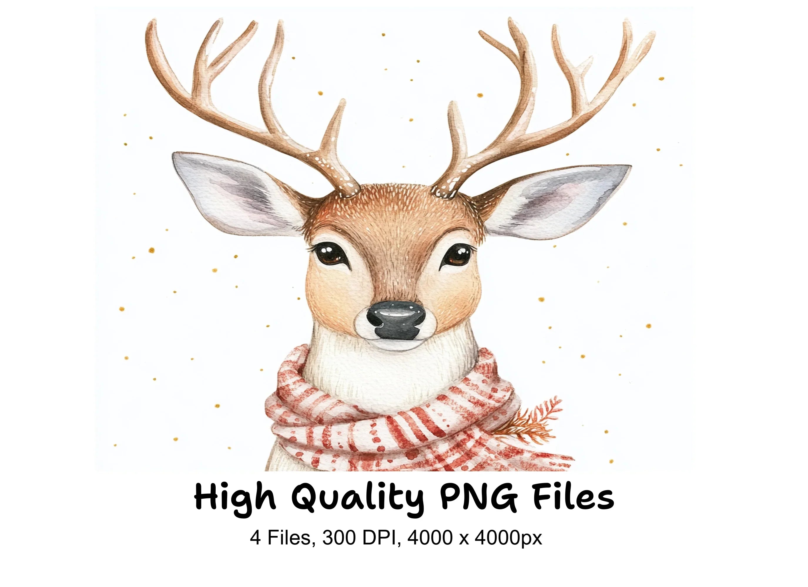 Natural Deer Head Clipart Bundle