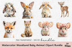 Woodland Baby Animal Clipart Bundle - CraftNest - Digital Crafting and Art