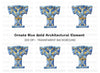 Blue Gold Ornate Column Clipart Bundle