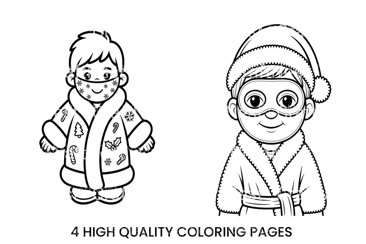 Winter Boy with Mask Coloring Books