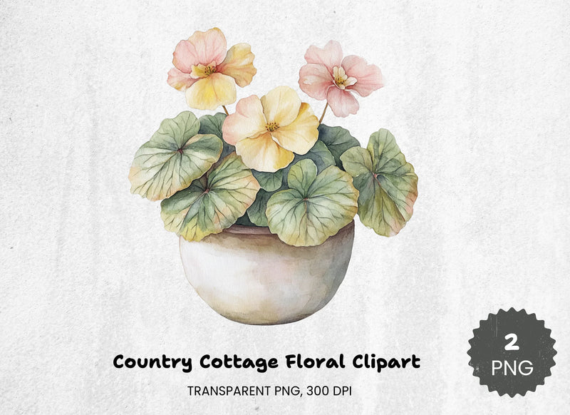 Country Cottage Floral Clipart Bundle - CraftNest - Digital Crafting and Art