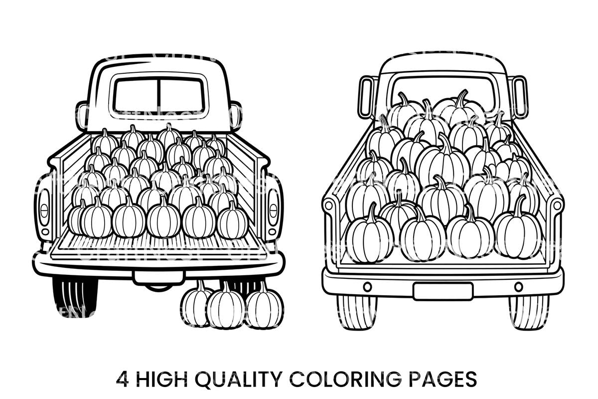 Fall Harvest Truck Coloring Books
