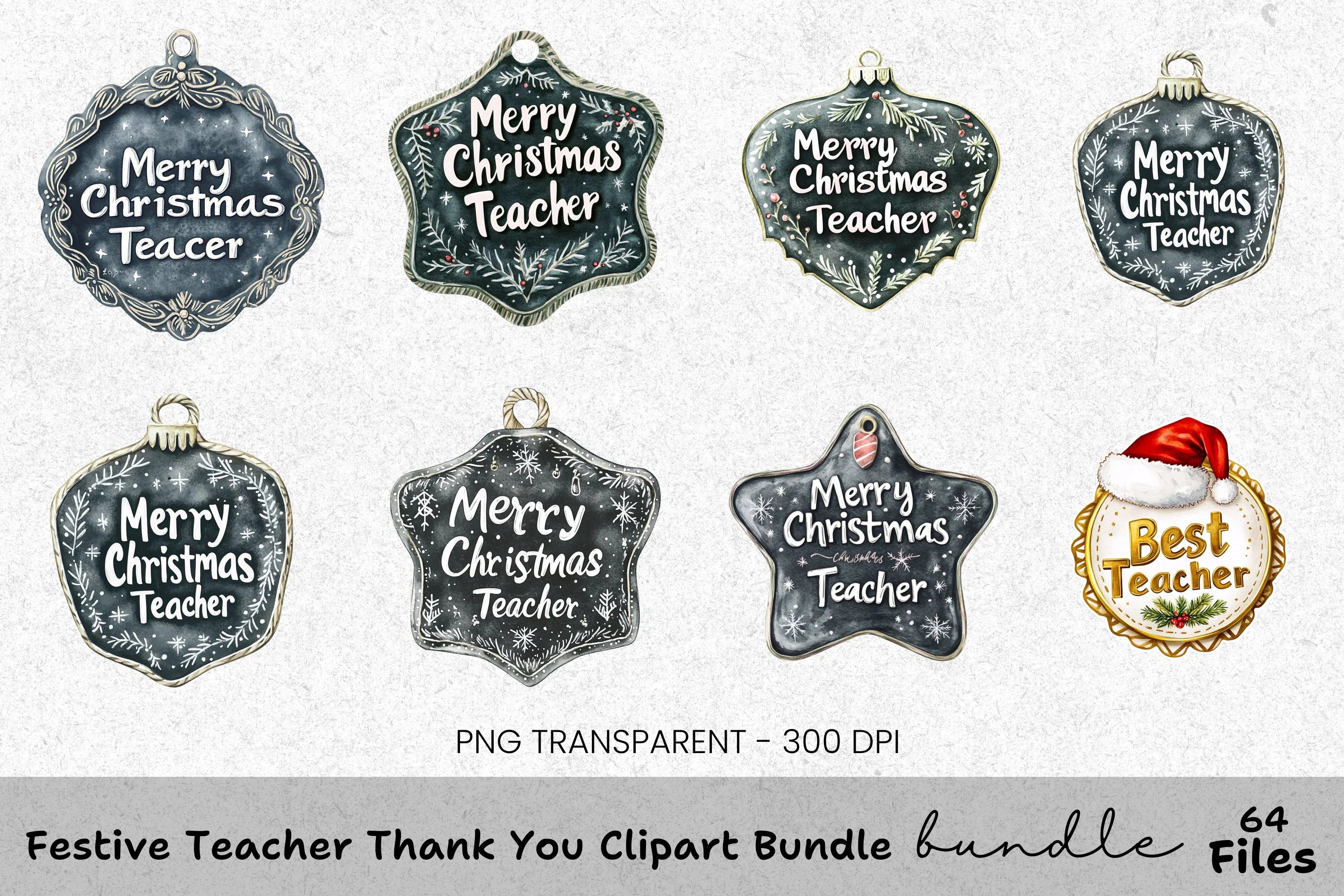 Holiday Teacher Award Clipart Bundle