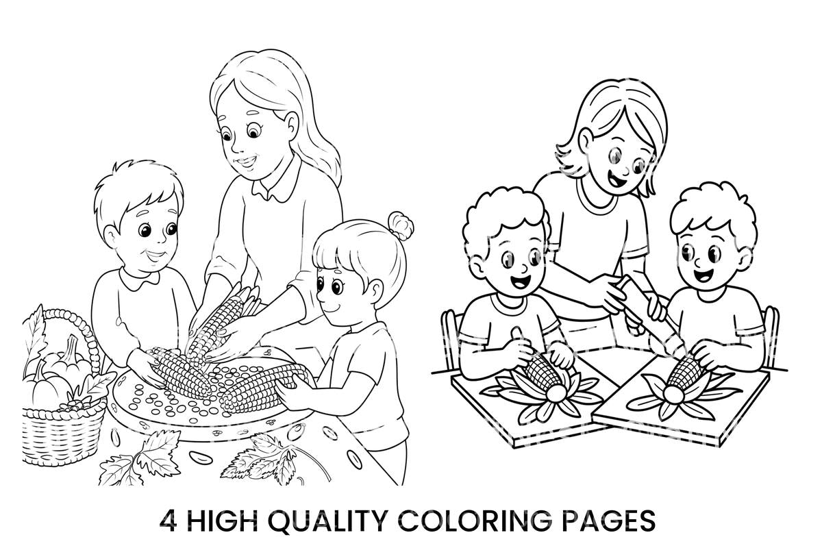 Harvest Festival Thanksgiving Coloring Books