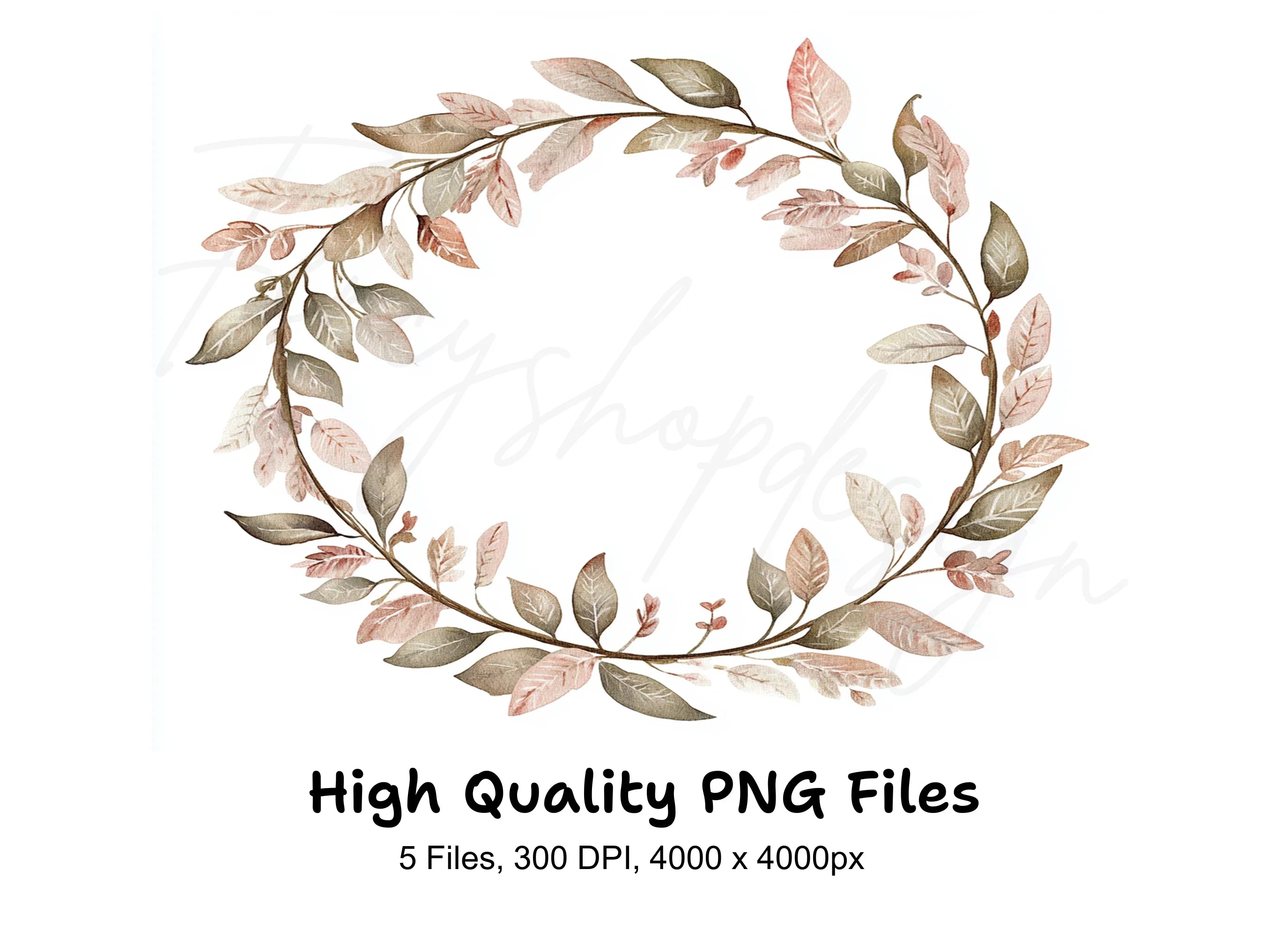 Autumn Leaves Wreath Clipart Bundle