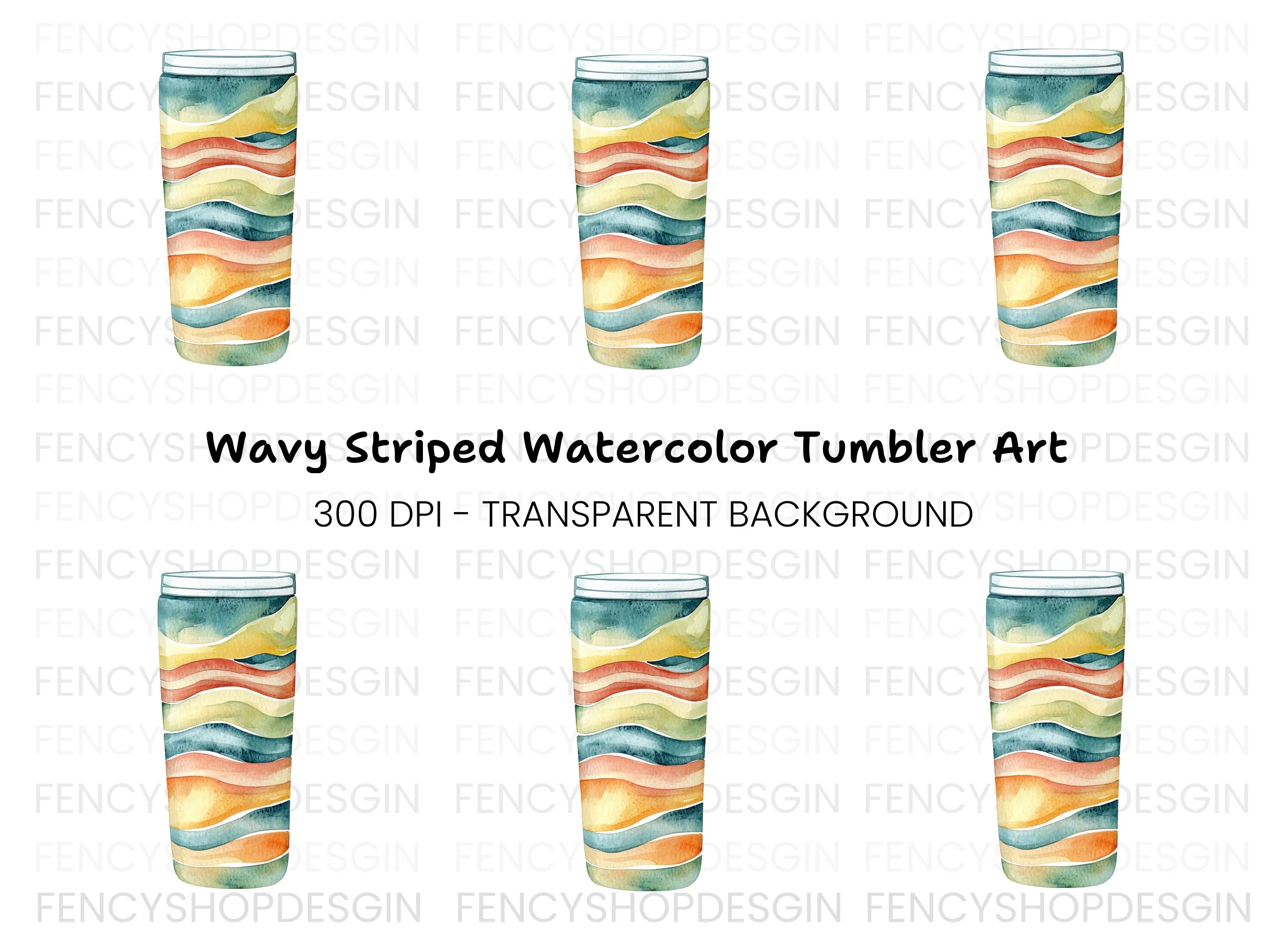 Wavy Tumbler Clipart Bundle