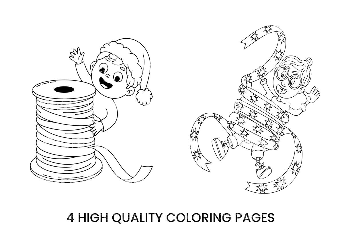 Festive Ribbon Fun Coloring Books