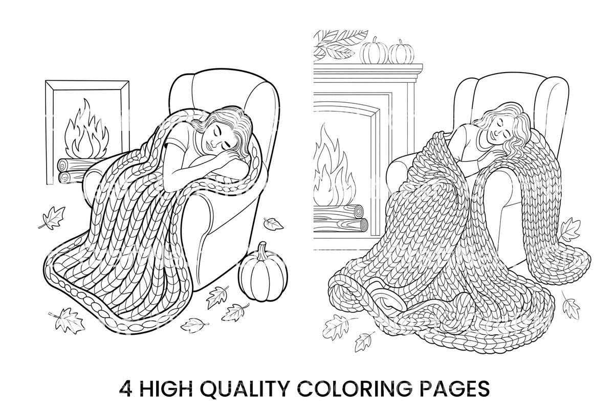 Cozy Autumn Sleep Coloring Books