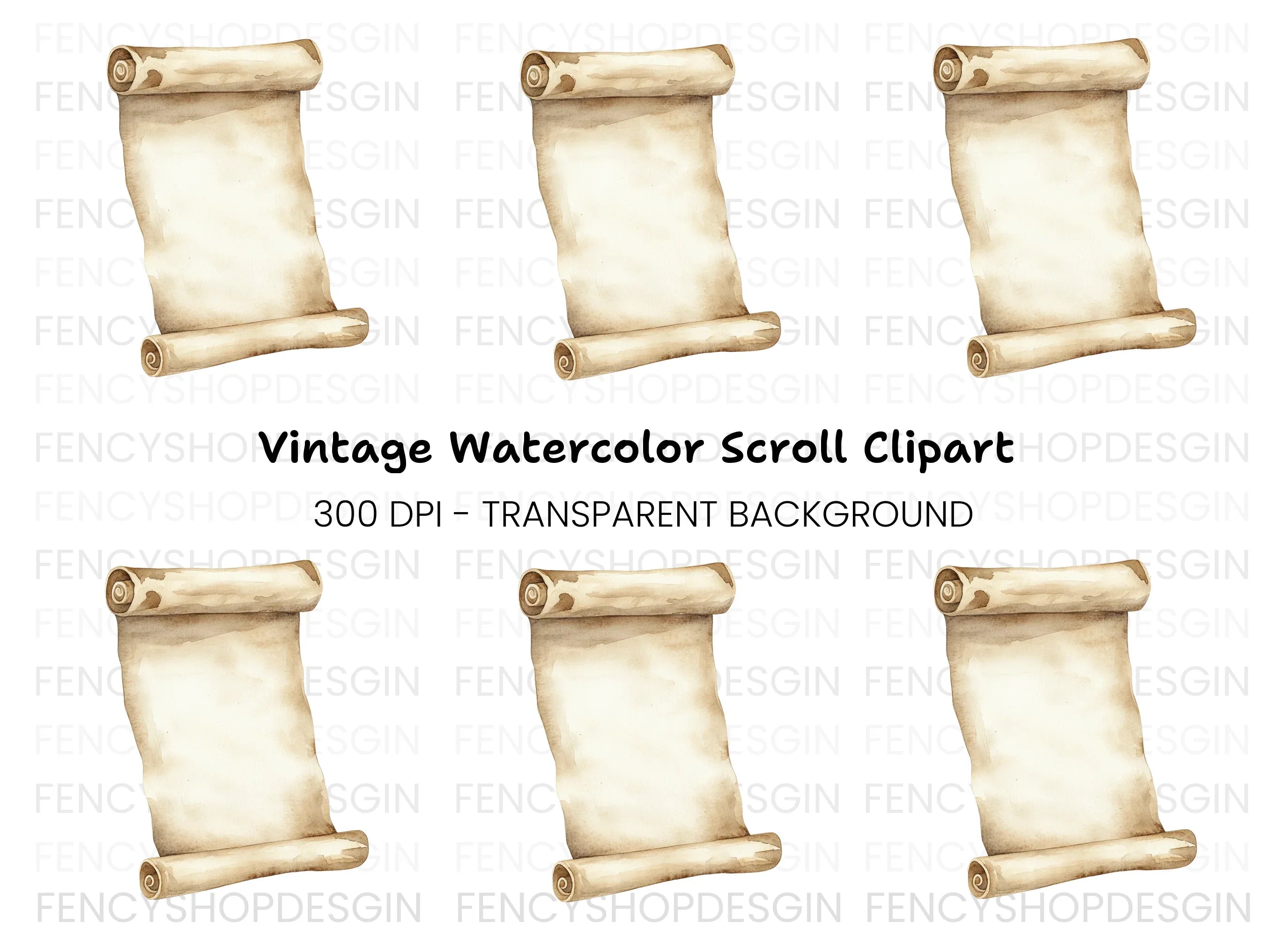 Vintage Scroll Clipart Bundle