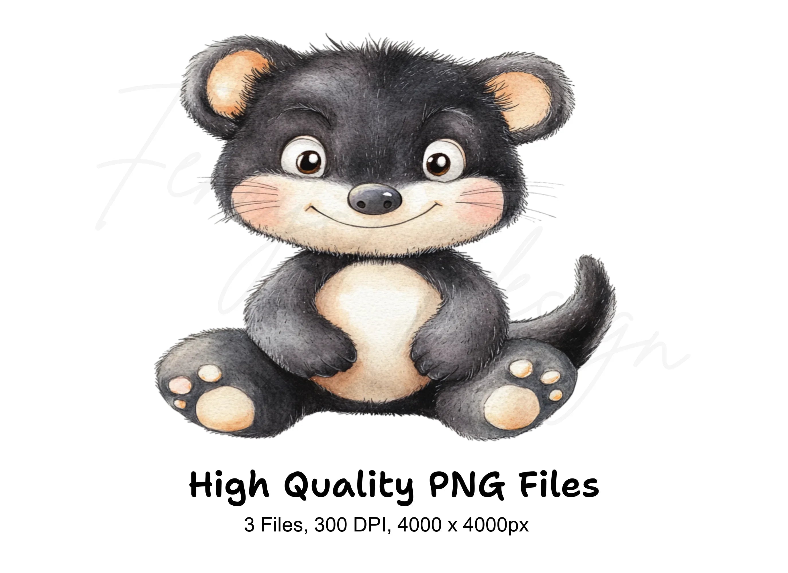 Cute Black Mouse Clipart Bundle