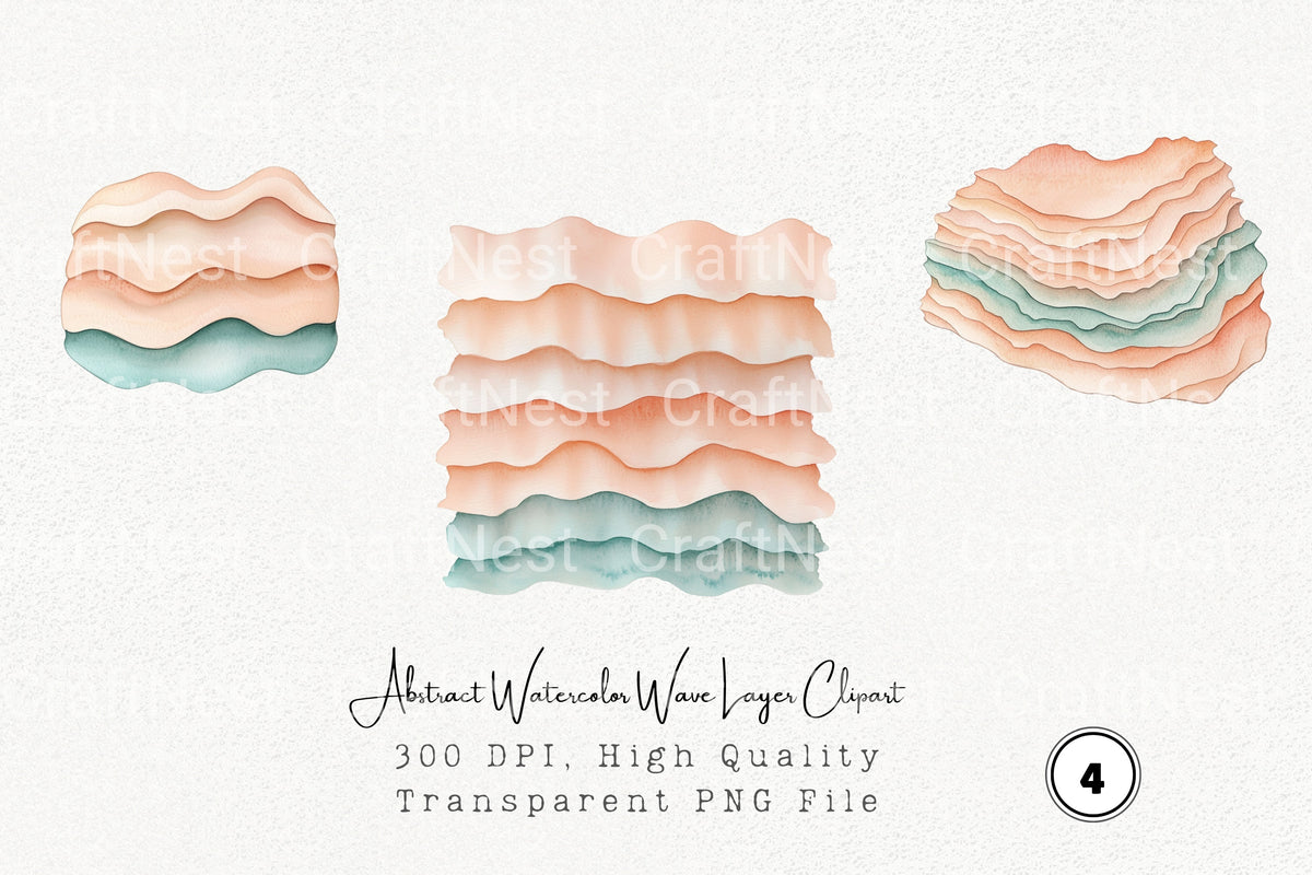 Abstract Wave Layer Clipart Bundle