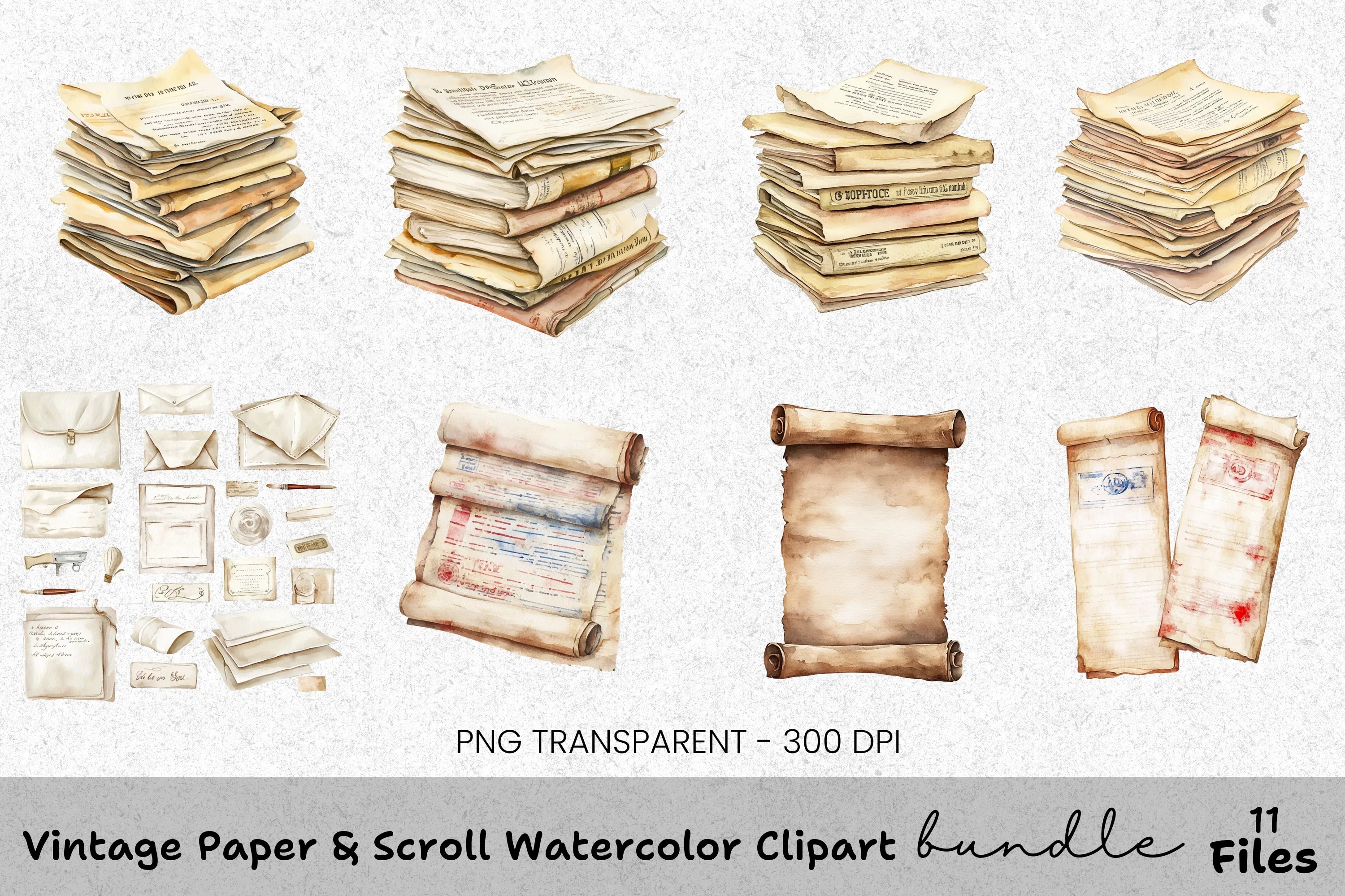 Vintage Scroll Clipart Bundle