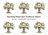 Whimsical Treehouse Clipart Bundle