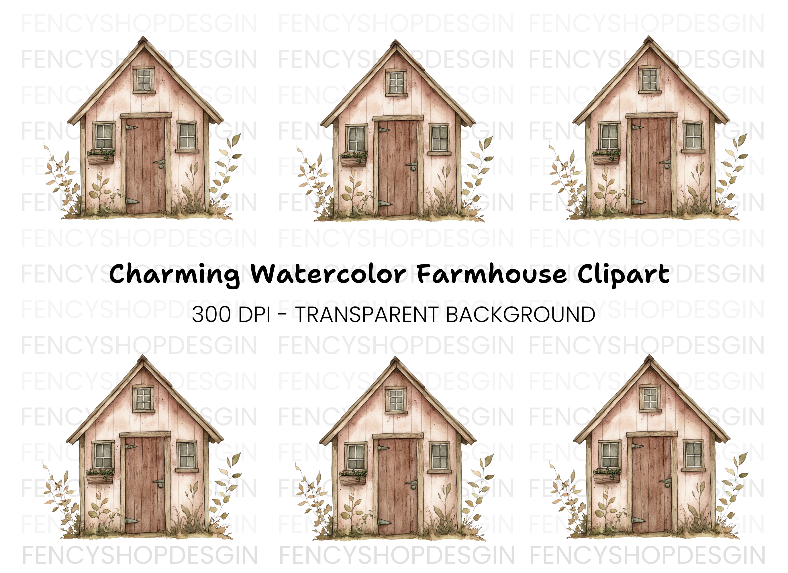 Rustic Garden Shed Clipart Bundle