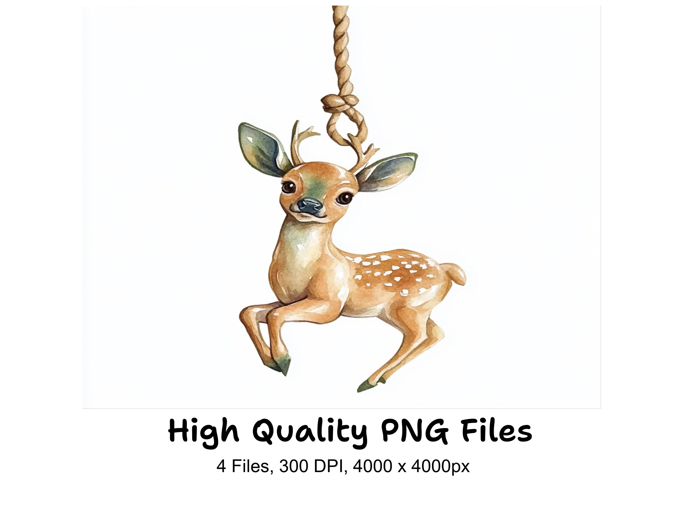 Cute Fawn Christmas Ornaments Clipart Bundle