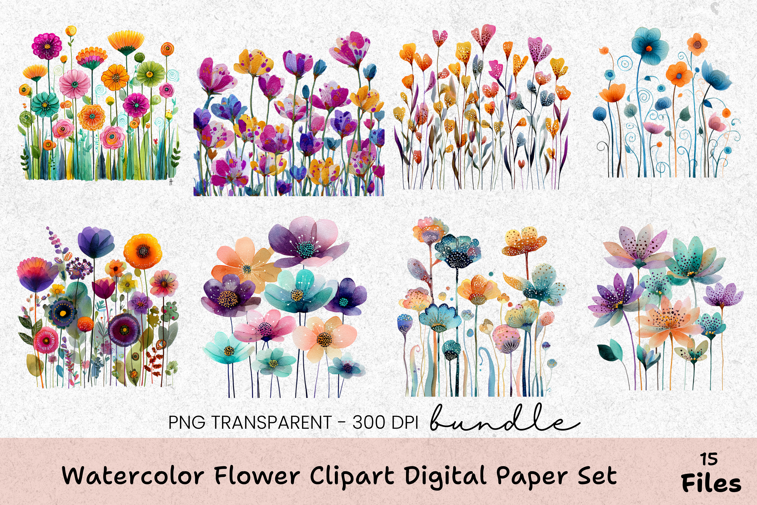 Elegant Floral Digital Paper Set