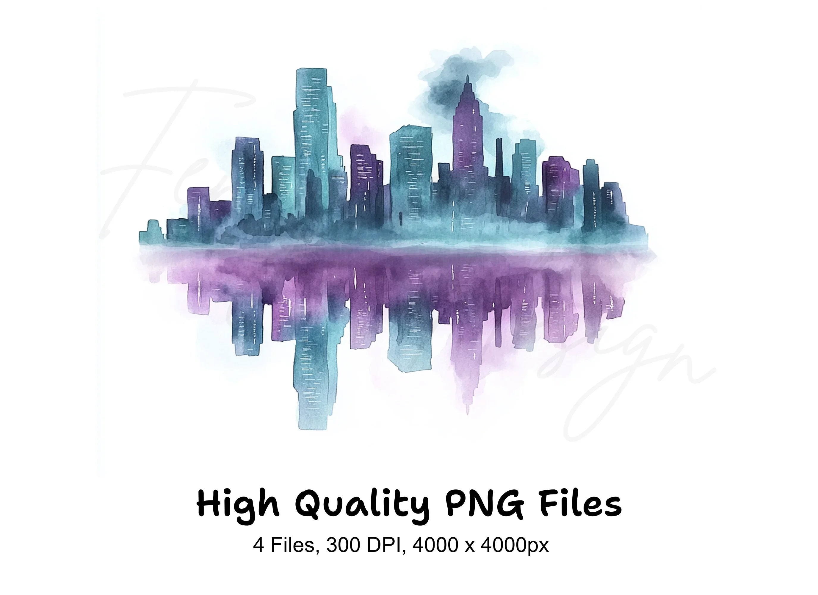 Abstract City Skyline Clipart Bundle