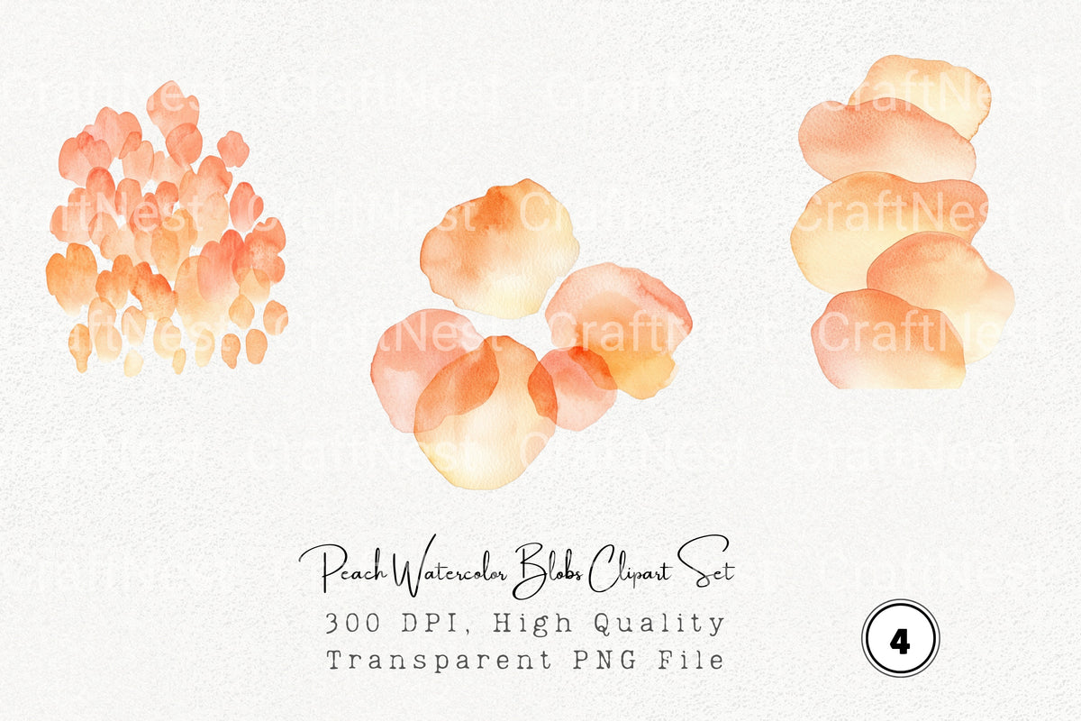 Peach Blobs Clipart Bundle
